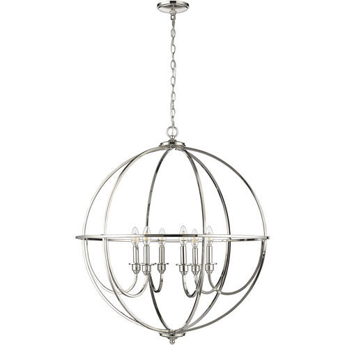 Artemis 6 Light 30 inch Polished Nickel Chandelier Ceiling Light